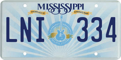 MS license plate LNI334