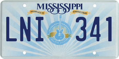 MS license plate LNI341