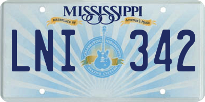 MS license plate LNI342