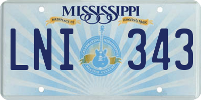 MS license plate LNI343