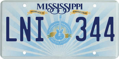 MS license plate LNI344