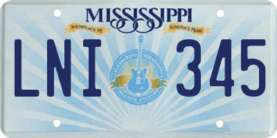 MS license plate LNI345