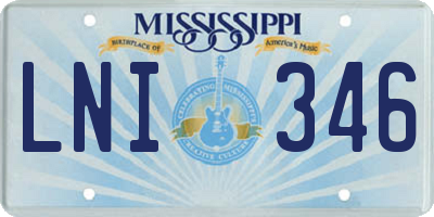 MS license plate LNI346