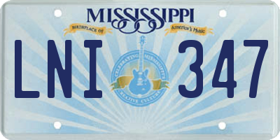 MS license plate LNI347