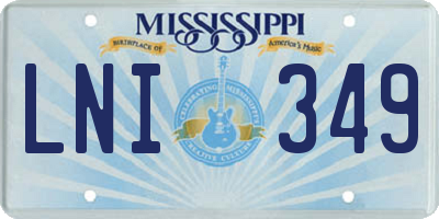 MS license plate LNI349