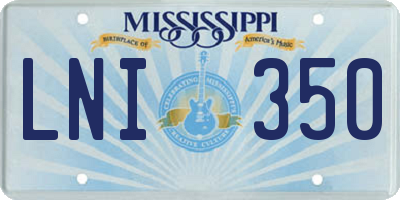 MS license plate LNI350