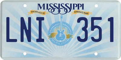 MS license plate LNI351