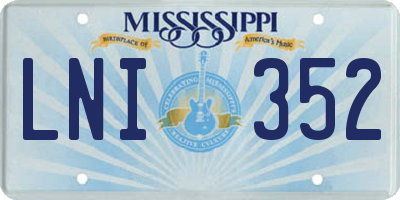 MS license plate LNI352