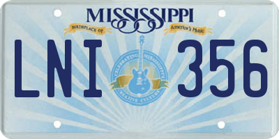 MS license plate LNI356