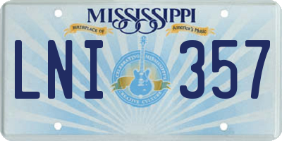 MS license plate LNI357