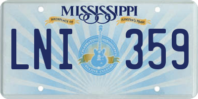 MS license plate LNI359