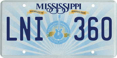 MS license plate LNI360