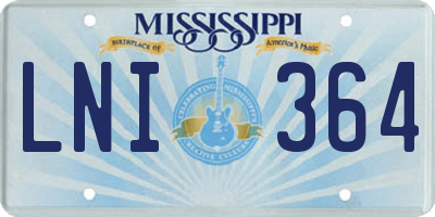 MS license plate LNI364