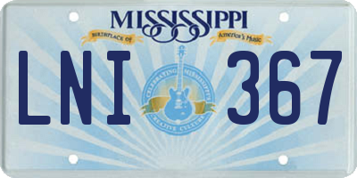 MS license plate LNI367