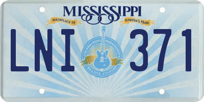 MS license plate LNI371