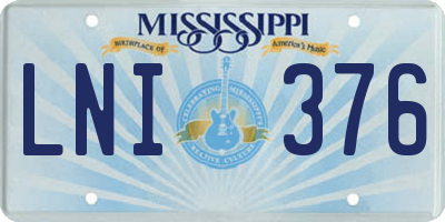 MS license plate LNI376