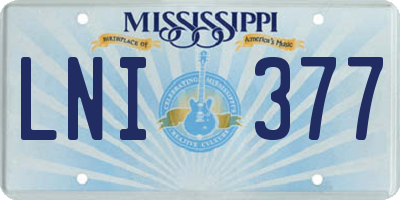MS license plate LNI377