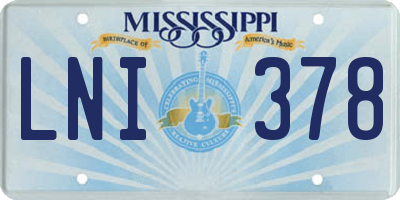 MS license plate LNI378