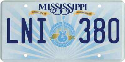 MS license plate LNI380