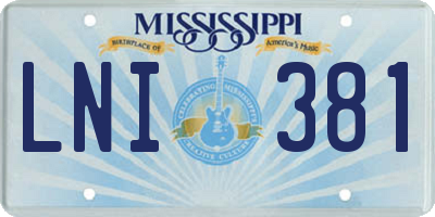 MS license plate LNI381