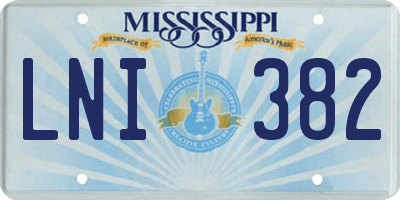 MS license plate LNI382