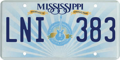 MS license plate LNI383