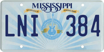 MS license plate LNI384