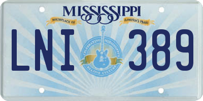 MS license plate LNI389