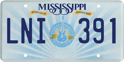 MS license plate LNI391