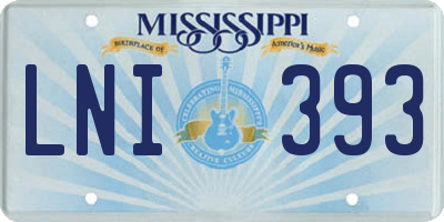 MS license plate LNI393