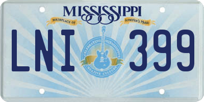 MS license plate LNI399