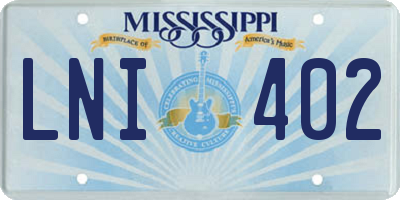 MS license plate LNI402