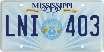 MS license plate LNI403