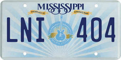 MS license plate LNI404