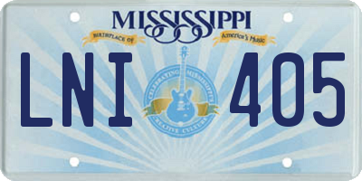 MS license plate LNI405