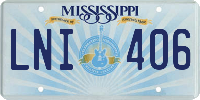 MS license plate LNI406