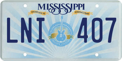 MS license plate LNI407