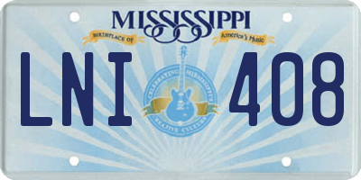 MS license plate LNI408