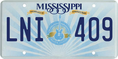 MS license plate LNI409