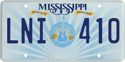 MS license plate LNI410