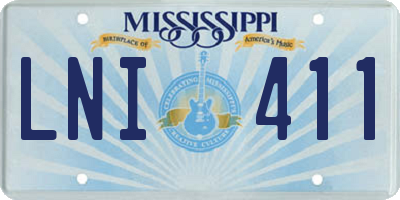 MS license plate LNI411