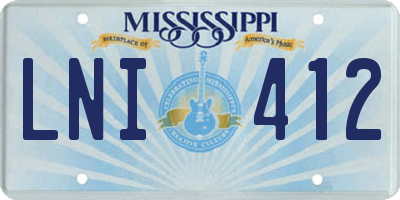 MS license plate LNI412