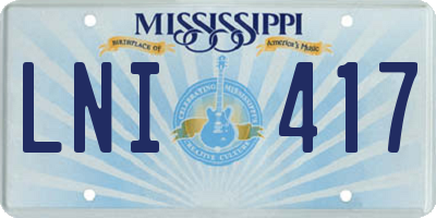MS license plate LNI417