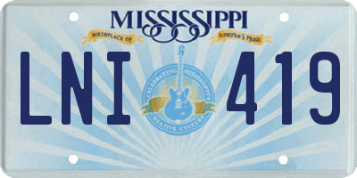 MS license plate LNI419