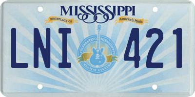 MS license plate LNI421
