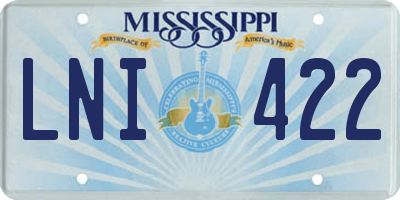 MS license plate LNI422