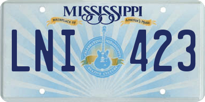 MS license plate LNI423