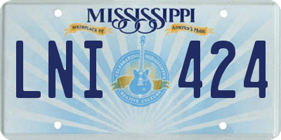 MS license plate LNI424