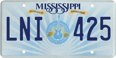 MS license plate LNI425