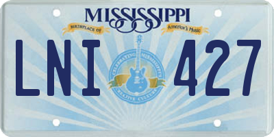 MS license plate LNI427
